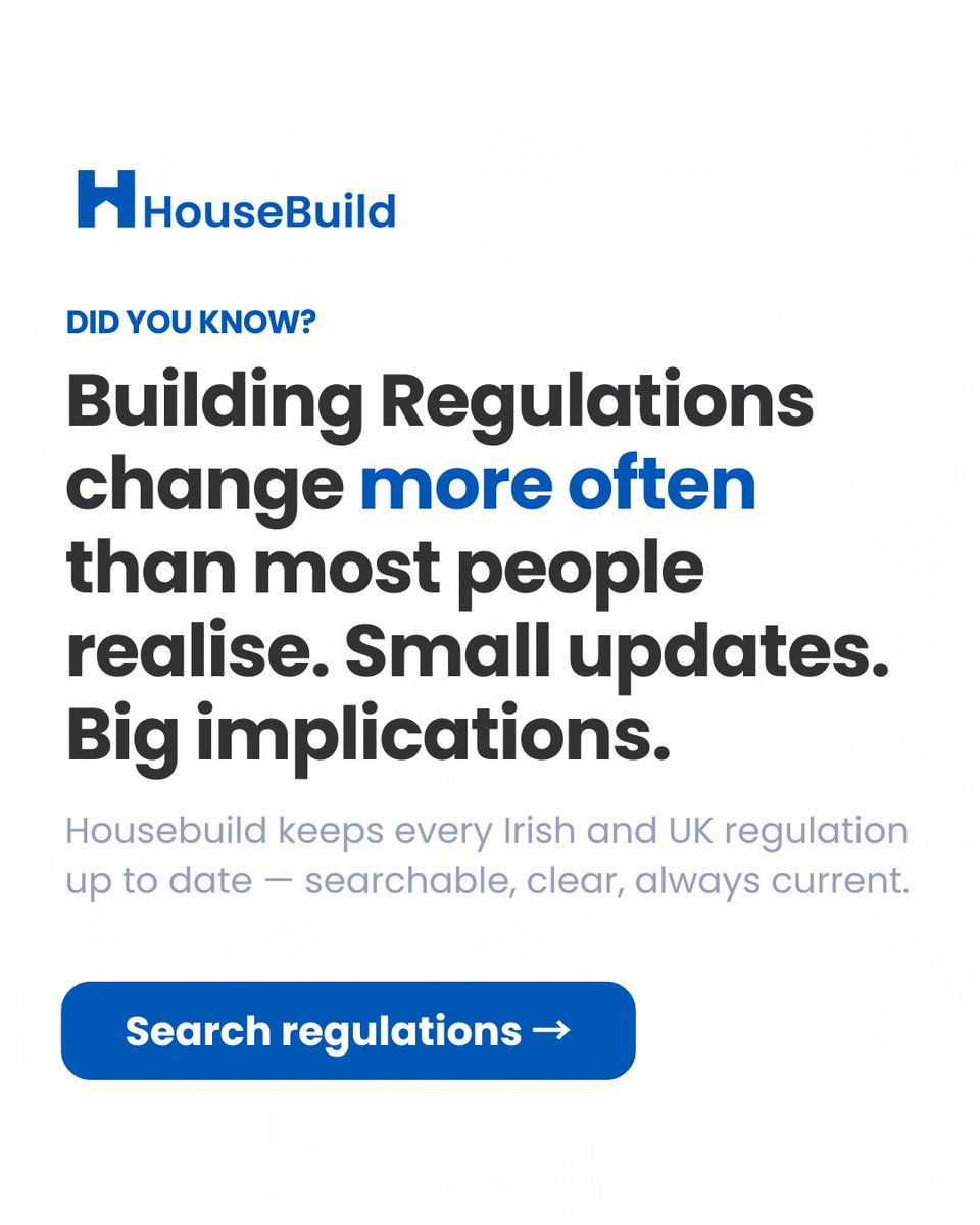 Housebuild_'s tweet photo. Building Regulations change more often than most people realise.
Small updates. Big implications.
Here's what gets missed when nobody's paying attention 🧵 https://t.co/UDdXSbO6i4