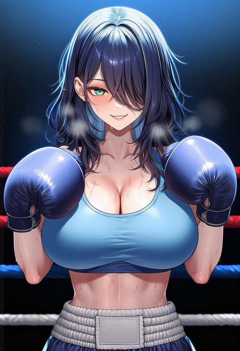 お題：メカクレ / Topic: Mekakure

前髪からのぞく鋭い視線と立ち上る熱気🥊💨
ミステリアスな魅力と鍛え抜かれた腹筋の圧倒的なギャップ。
Hidden eye, intense focus. Mysterious vibe and amazing abs!
#AIart #AIイラスト