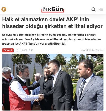 Türkiye’nin ithal ettiği etin yarısını satın aldığı Polonya şirketinin ortağının, AKP Gençlik Kolları yöneticisi 19 yaşındaki Halil Efe Tunç olduğuna dair çıkan haberlere mahkeme tarafından erişim engeli getirildi.

Millî güvenlik ve kamu düzeninin korunması gerekçe gösterildi.