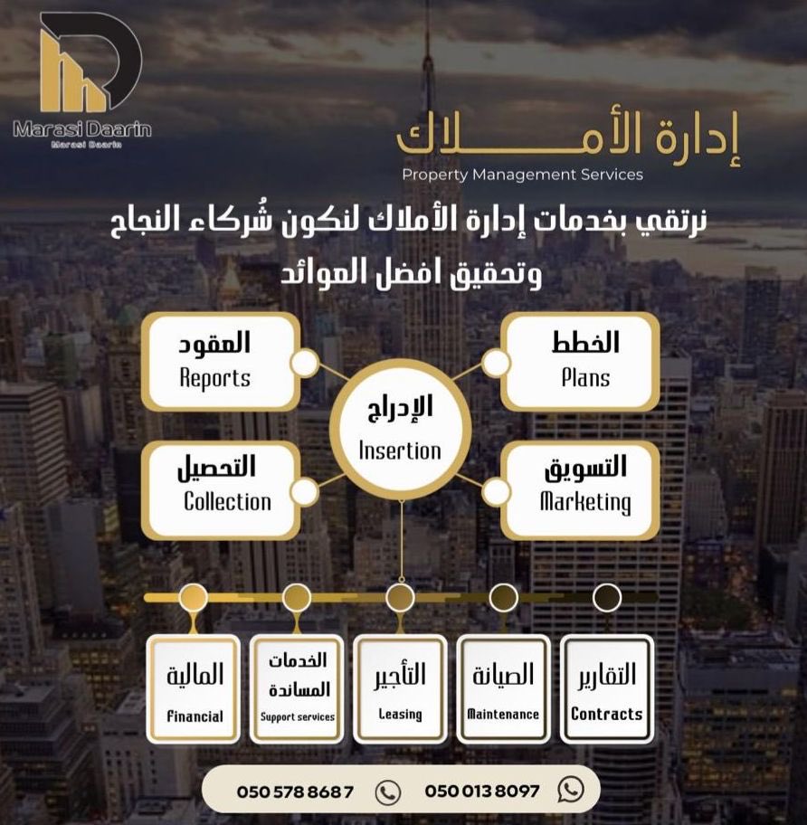 AmonN5's tweet photo. استثمر عقارك مع شركه مراسي دارين العقاريه 

حيث نقدم خدمات #إدارة_الأملاك التي تركز على الاحترافيه, الدقه , والمتابعه الدوريه للعقود ,التسويق التحصيل والتطوير القائم على تعزيز ورفع كفاءة الخدمات المقدمه. https://t.co/DL8XJPzpcl