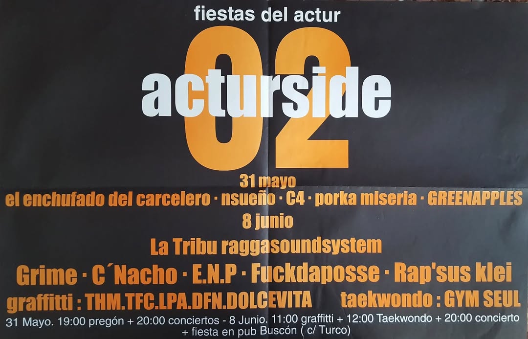 acturside's tweet photo. ʀᴇᴄᴜᴇʀᴅᴏꜱ: Cartel de la III edición del Acturside del año 2002.
🔥🔥🔥

#hiphop #rap #graffiti #acturzaragoza #zaragoza #actur https://t.co/iSKushlyck