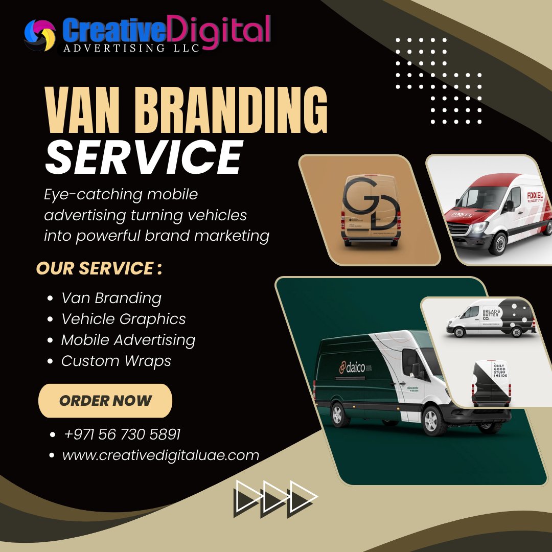 creativeadvtdxb's tweet image. Turn your van into a moving billboard and boost your brand visibility wherever you go. Eye-catching, durable, and designed to impress—make every journey count.
Call or WhatsApp # +971 56 730 5891
#VanBranding #MobileAdvertising #BusinessGrowth
