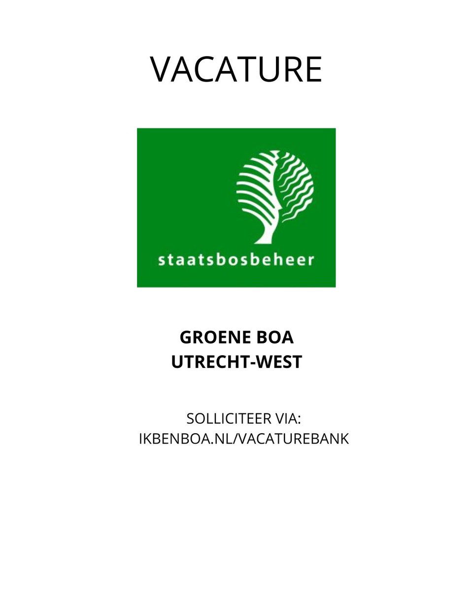 BoaAcp's tweet image. VACATURE STAAT NOG OPEN:
STAATSBOSBEHEER is op zoek naar:
GROENE BOA UTRECHT-WEST

Nieuwsgierig of direct solliciteren? 

Kijk op onze BOA Vacaturebank:
ikbenboa.nl/vacature/staat…

#boa #handhaving #staatsbosbeheer #vacature