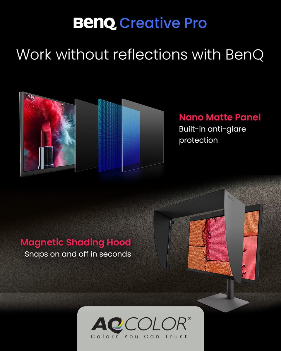BenQ_Spain's tweet photo. ¿Te molestan los reflejos en tu monitor?😖

Con el PD2770U no necesitas oscurecer la habitación. Su panel Nano Matte Black difumina la luz para ver con claridad y comodidad.

Incluye visera magnética para reducir el deslumbramiento en segundos.

👇
https://t.co/JXggcNeFTv

#BenQ https://t.co/221yye6cQC