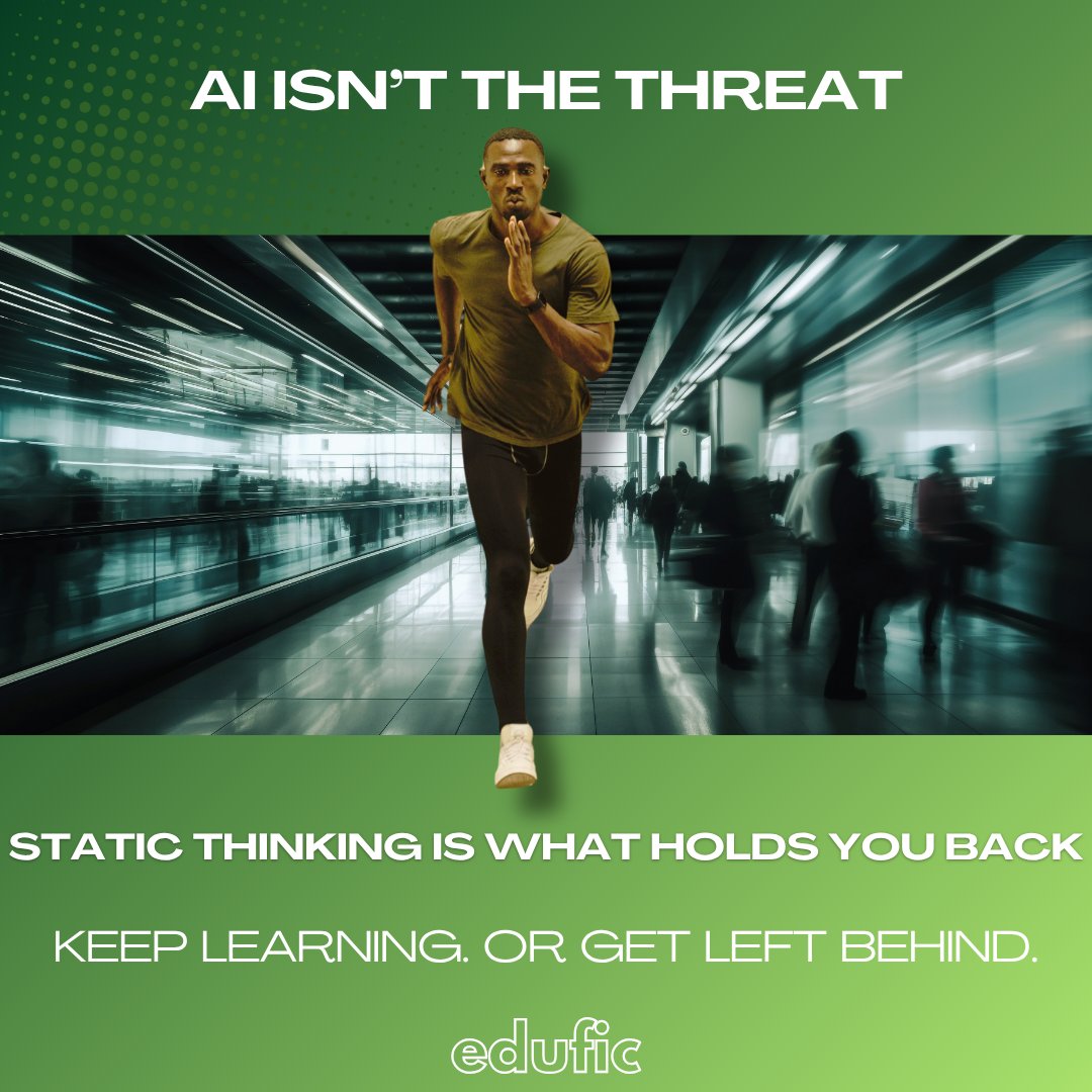 eduficdigital's tweet image. AI isn’t the threat. Static thinking is.

The world updates in real time.
If you’re not learning while working, you’re already behind.
Keep updating yourself. Or get left behind.

#Edufic #Elearning #AI #FutureOfWork