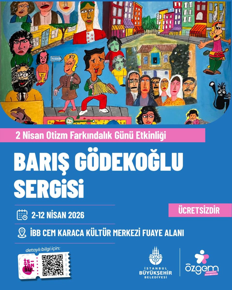 ibbsosyalhizmet's tweet photo. 2023’te Başkanımız Ekrem İmamoğlu’na takdim edilen anlamlı hediyeyle başlayan yolculuk, şimdi bir sergiyle taçlanıyor.

Otizmli Barış Gödekoğlu’nun eserleri, 2 Nisan Otizm Farkındalık Günü kapsamında İBB Cem Karaca Kültür Merkezi’nde sanatseverlerle buluşuyor.

#UmutBurada https://t.co/aEYsryROFN