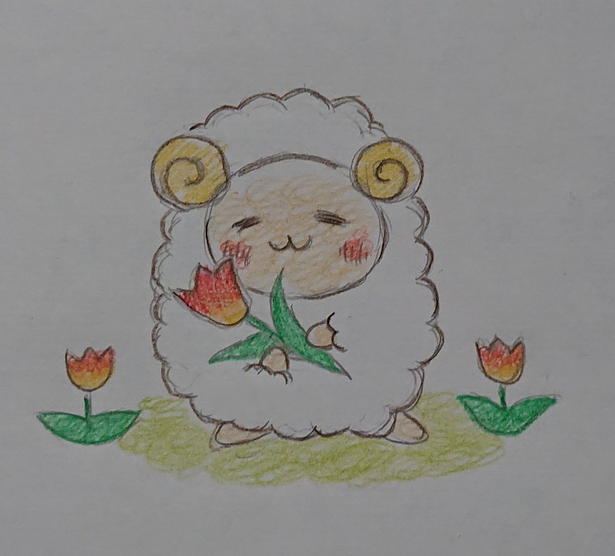 らくがき🐑🌸🌷