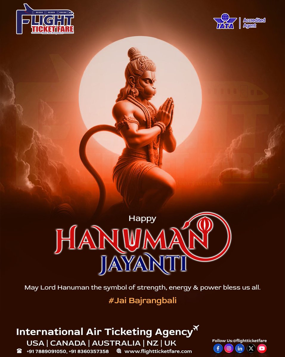 flightticketfar's tweet photo. Happy #HanumanJayanti 🙏🏻🚩 https://t.co/rnGk5rBjDx