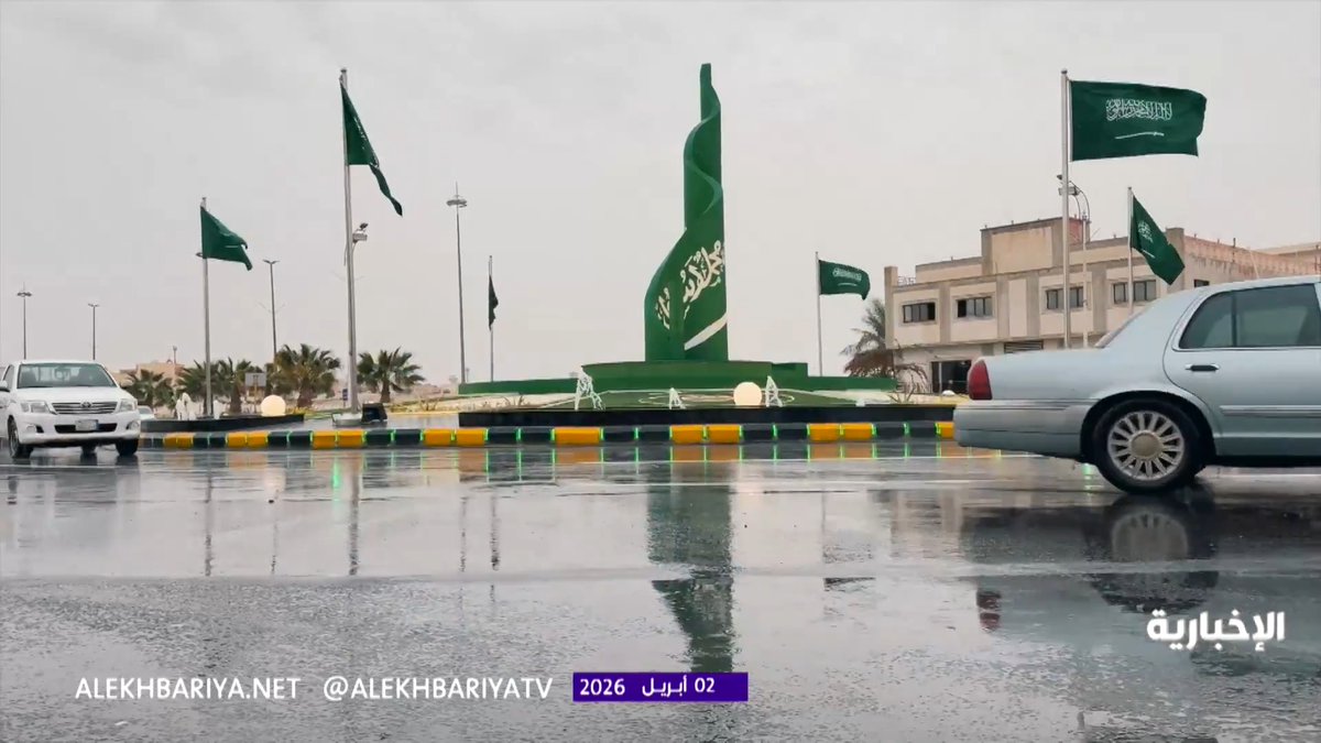 استمرار هطول الأمطار على القريات. بعدسة مراسل الإخبارية نايف الفندي 