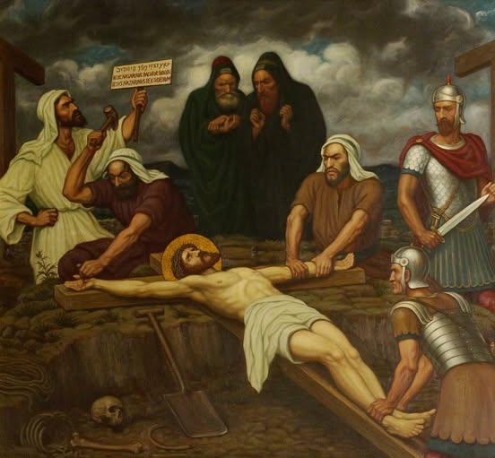 MariaAngelaGrow's tweet image. TUESDAY IN HOLY WEEK: OUR SAVIOUR IS NAILED TO THE CROSS: Meditations for Every Day in the Year by Bishop Challoner.
.
Consider first, how our Lord being at length arrived at mount Calvary, quite wearied and spent, the untired malice of his enemies pursuing him still, finds out a