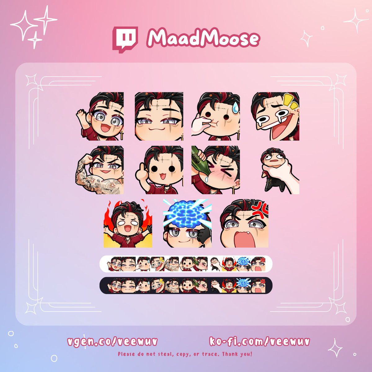 veewuv1's tweet photo. ・┆✦ʚ♡ɞ✦ ┆・twitch emotes for @MooseMaad 

get yours now here -> https://t.co/7cV3OrVBAQ

#vgen #emotes #opencomms https://t.co/95zCLStmZz