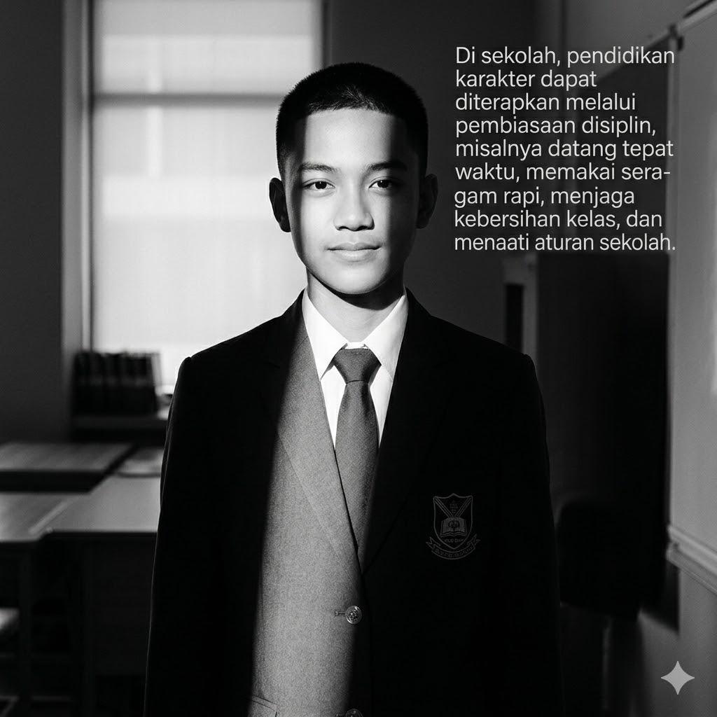yunutari's tweet photo. Pendidikan karakter dapat diterapkan melalui pembiasaan disiplin karena disiplin membantu siswa belajar bertanggung jawab, tertib, dan menghargai aturan.

#axamandiri #amanterlindungi #jagakesehatan #wordcup #zonauangㅤ
AXA mandiri https://t.co/mGCxylSp55
