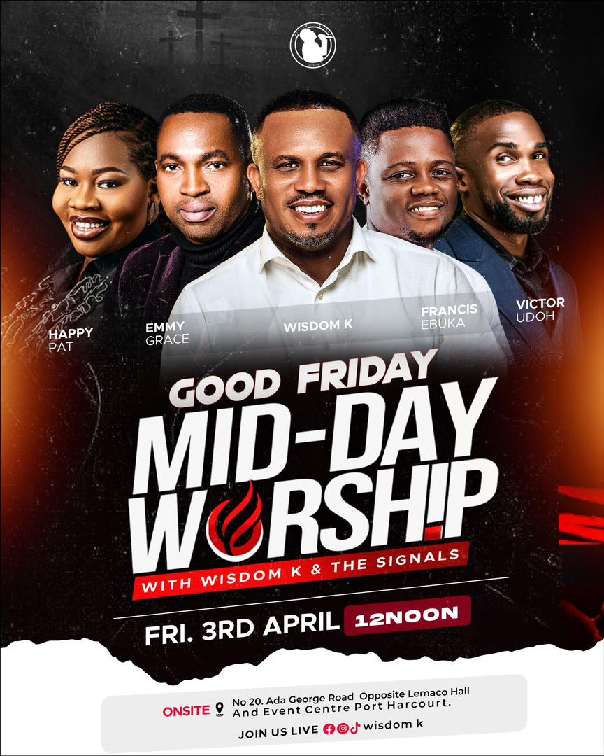 Wisdomkorgbara's tweet image. Are you ready for mid-day worship this Friday? 
It's going to be happening both online and on-site,
Join  the live stream on Facebook,@ Wisdom K, TikTok and Instagram.
You're just going to love this. All right, guys, see you by 12 noon.

#Jesus #midday #wisdomk