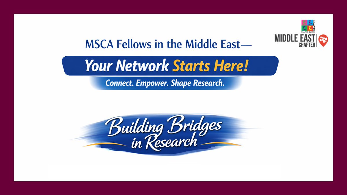 mcaa_me's tweet photo. 🌟 Are you a current or former MSCA fellow in the Middle East?  Join the Marie Curie Alumni Association (MCAA) and connect with a global network that empowers researchers like you!  ✨ https://t.co/uGgFvBSNQr