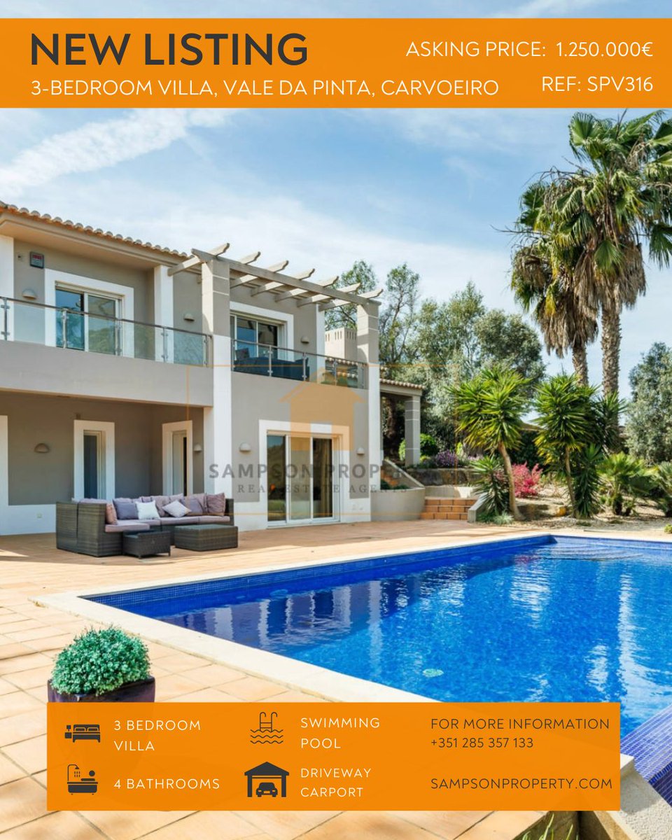 PropertySampson's tweet photo. 3-bedroom villa Vale da Pinta, Carvoeiro. Private pool, golf views, gated. 

Book visit: info@sampsonproperty.com 
+351 282 357 133 https://t.co/eJDYCTrvCU
