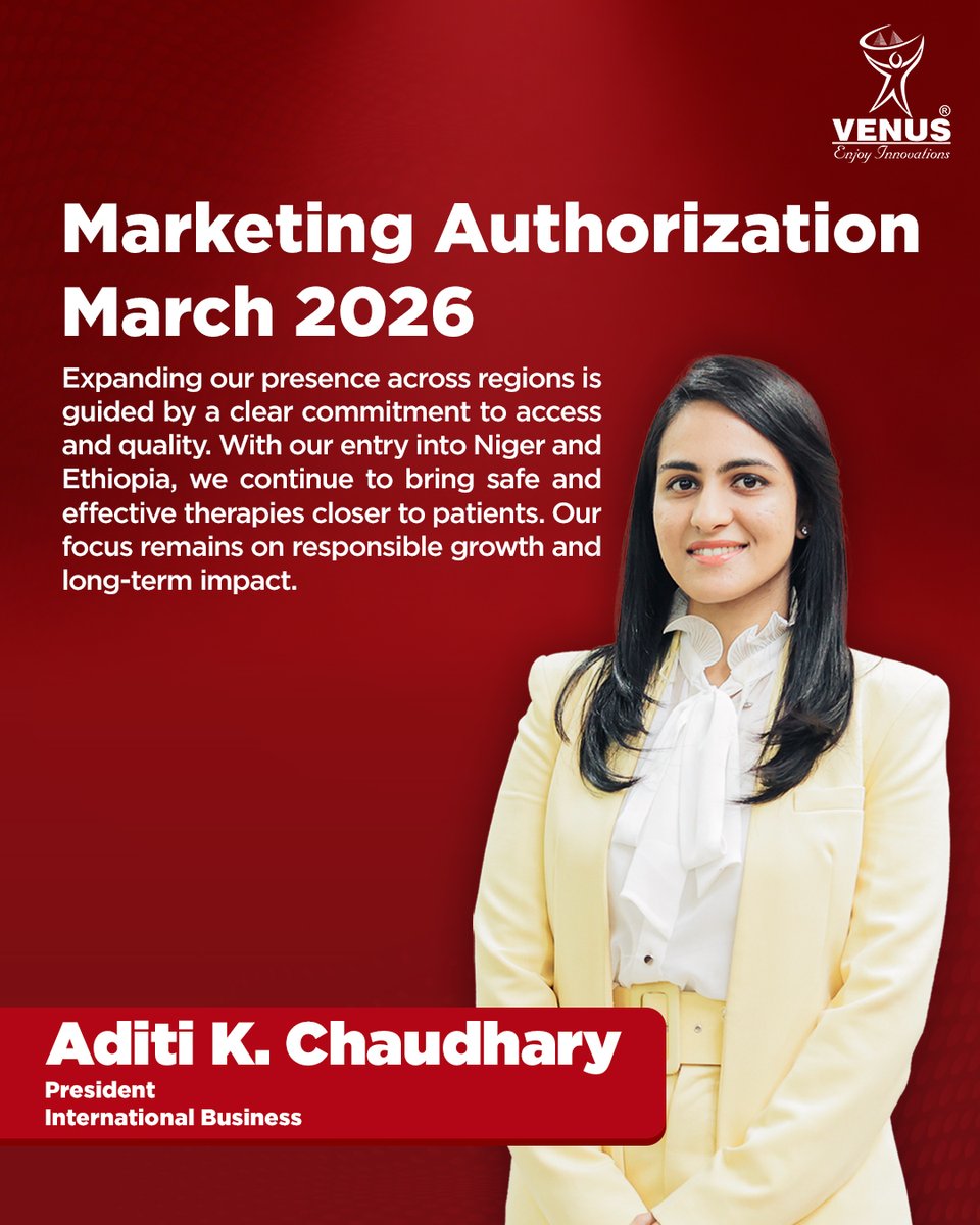 remediesvenus's tweet image. Advancing healthcare accessibility with each regulatory milestone. At  Venus Remedies, we continue to expand our presence with a focus on safe  and effective therapies. Each approval reflects our commitment to  quality, compliance, and patient needs.

#quality #venusremedies