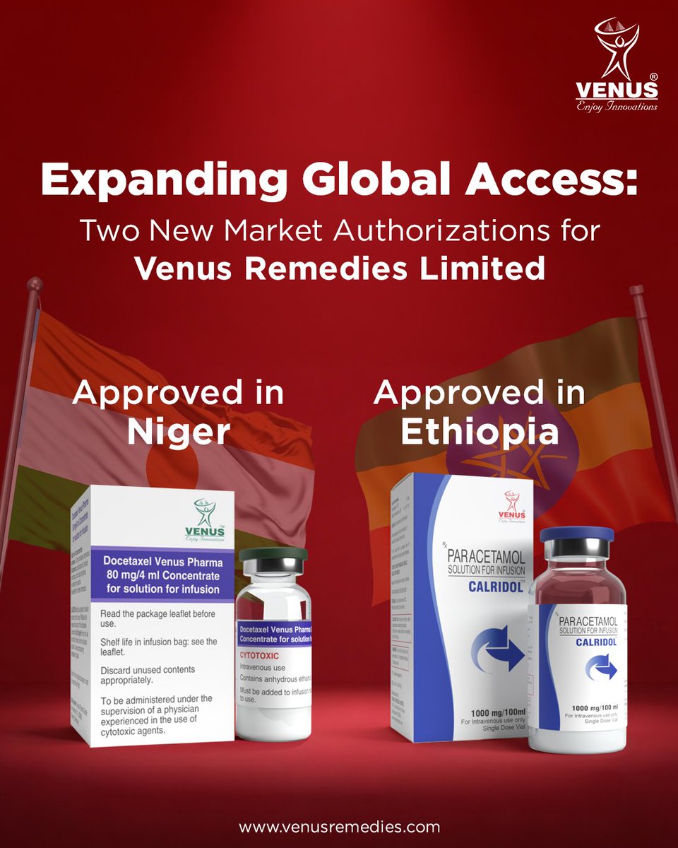 remediesvenus's tweet image. Advancing healthcare accessibility with each regulatory milestone. At  Venus Remedies, we continue to expand our presence with a focus on safe  and effective therapies. Each approval reflects our commitment to  quality, compliance, and patient needs.

#quality #venusremedies