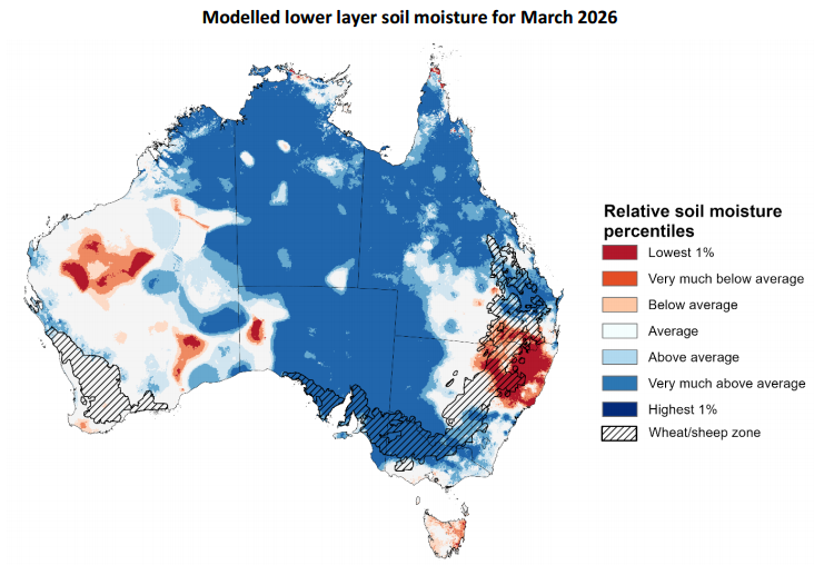 mkt_intl's tweet image. 🇦🇺 #Australia – 🌾 QLD &amp;amp; N-NSW: Dry conditions support summer crop harvest, but soil moisture remains below average in some areas.
🌧️ SA &amp;amp; VIC : Recent rainfall improved soil moisture.
#pulses #lentil #chickpeas #peas #canola #durum #barley