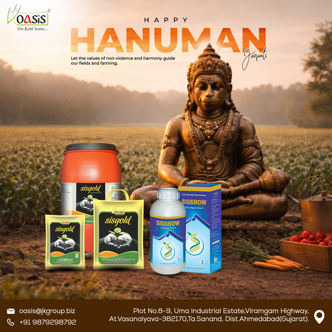 _Oasis_Limited's tweet photo. 🌾 शक्ति, साहस और विश्वास के प्रतीक  हनुमान जी, आपके खेतों को दें भरपूर फसल और समृद्धि!हनुमान जयंती की शुभकामनाएं 🚩🙏
#hanumanjayanti #hanuman #agriculture #jaybajrangbali #FarmingIndia #agriculture #farmlife  #KisanShakti #GreenFarming #festivevibes #TrendingNow #oasislimited https://t.co/rFmJxnbTcd