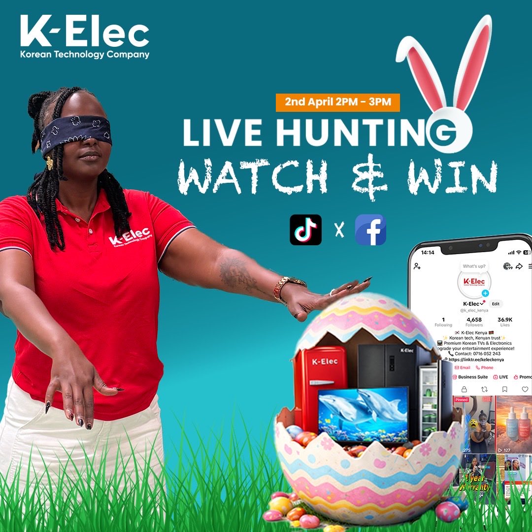K_ElecKenya's tweet photo. The hunt is ON 🔥
Tune in live and grab your win!
We will be live on Tiktok from 2pm- 3pm
 You could be a winner of a TV or Refrigerator. Participants also get shopping Vouchers.
Don't miss out!

#KEleckenya #Easter #EasterHunt #winwithkelec https://t.co/HPnN42Yo77