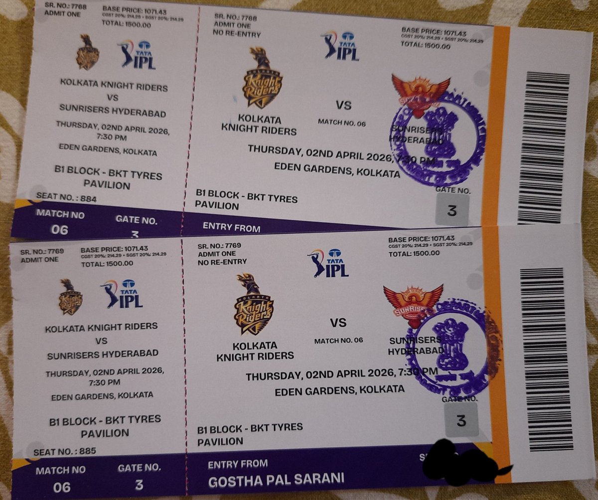 See you all at the Eden Gardens today .....
Korbo Lorbo Jeetbo 
💜💛💜💛💜
<a href="/KKRiders/">KolkataKnightRiders</a> 
#KolkataKnightRiders