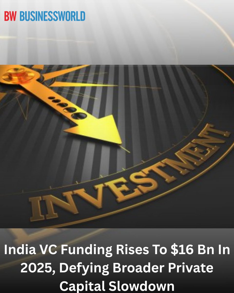 BWBusinessworld's tweet image. India VC Funding Rises To $16 Bn In 2025, Defying Broader Private Capital Slowdown

Read more: businessworld.in/article/india-…

@anuragbatrayo |  @NFWarsia | Tanvie Ahuja

#VentureCapital #Investments #VCDealActivity #PrivateCapital #Fundraising #VC