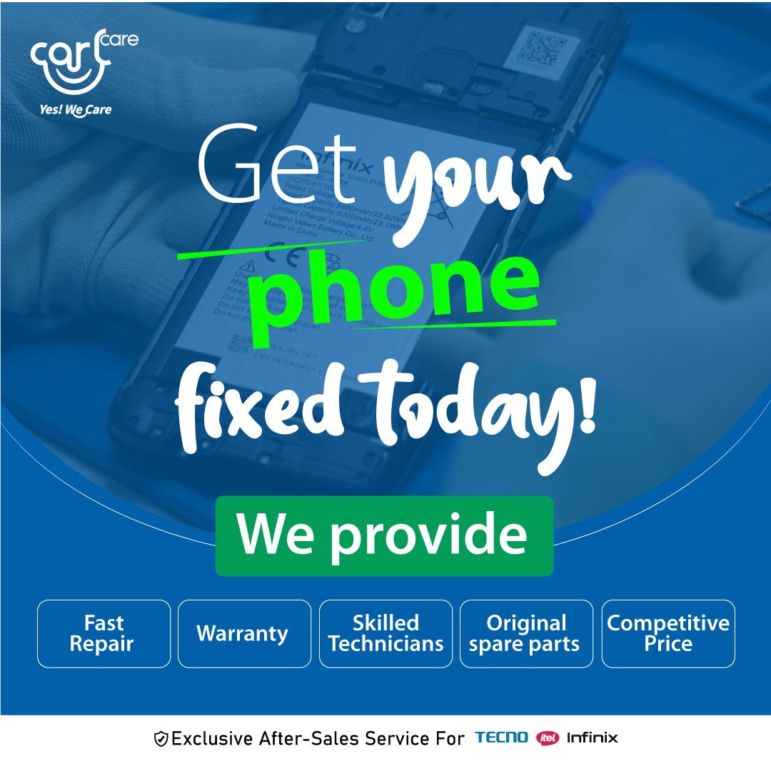 Carlcareug's tweet image. ⚠️ Don’t let a small issue become a BIG problem!
Get your phone fixed today at Carlcare and enjoy:

✅ Quick turnaround
✅ Professional service
✅ Genuine spare parts

Locate us 👉carlcare.com/ug/service-cen…
Your phone. Our priority.
#FixToday #Carlcare #PhoneCare #RepairExperts