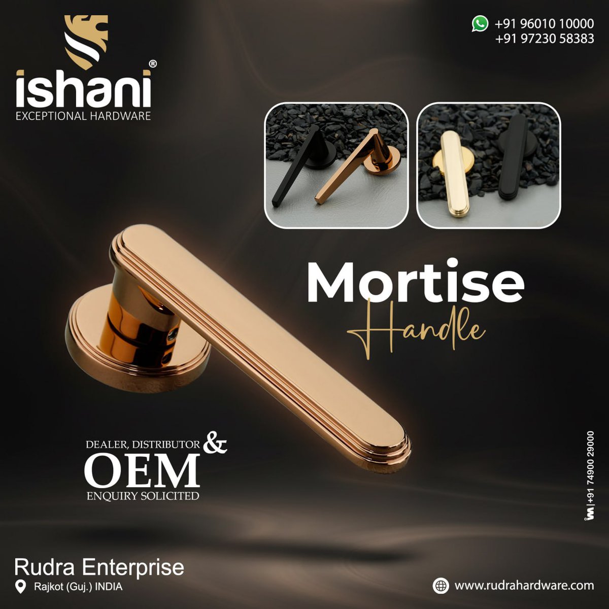 ibais_hardware's tweet image. Rudra Enterprise - Rajkot

For enquiry via WhatsApp click:
ibais.biz/9723058383

Mr. Milan Patel: +919601010000
Customer Care No.: +919723058383
#MortiseHandle #DoorHandle #MortiseLock #DoorHardware #HandleDesign #ArchitecturalHardware #HardwareFittings #DoorAccessories