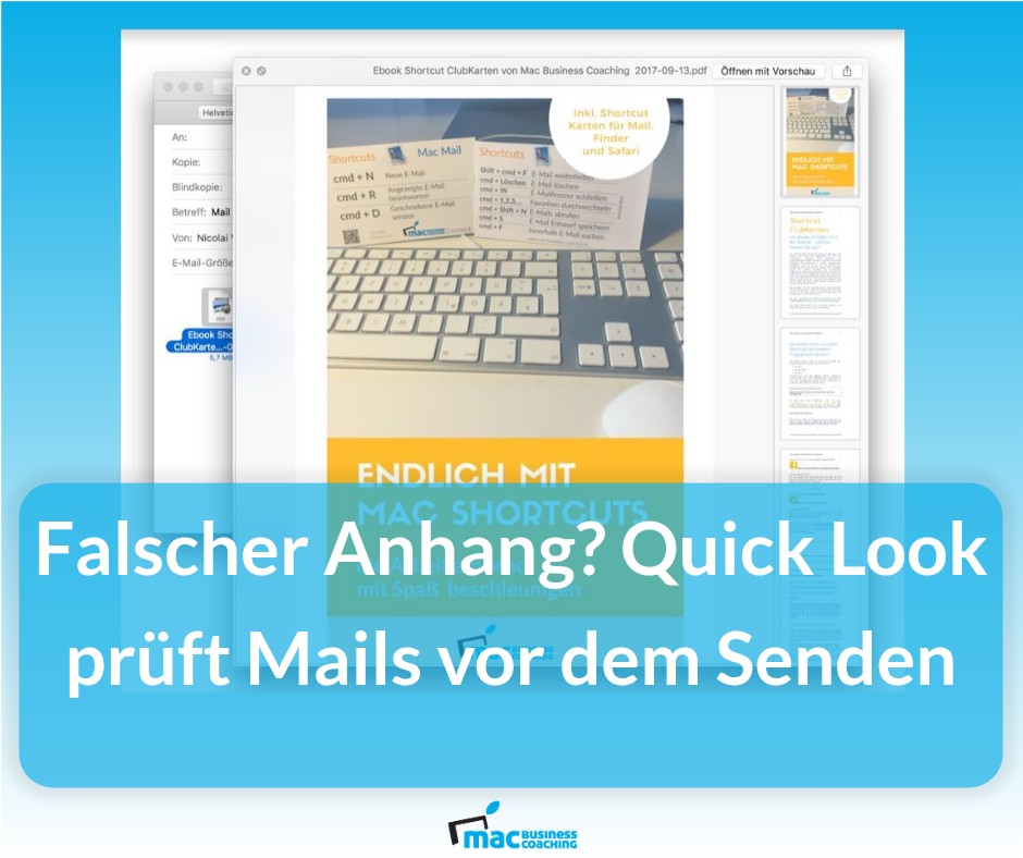 Schnell nochmal checken, ob es der richtige E-Mail-Anhang ist? Quick Look funktioniert auch in Mail

So geht’s >> mac.bz.it/smd7w

#apple #mac #iphone #ipad #aufgeraeumt #papierlos #schnell #produktivität #automatisierung #macbusinesscoaching #arbeitenwieinderzukunft