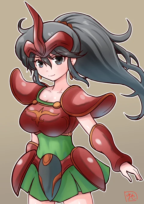 ナムコのワンダーモモからモモのライバルのアマゾーナさん描きました( ੭˙ᗜ˙)੭ #レトロゲーム #ナムコ #タイムラインにナムコ作品を流そう