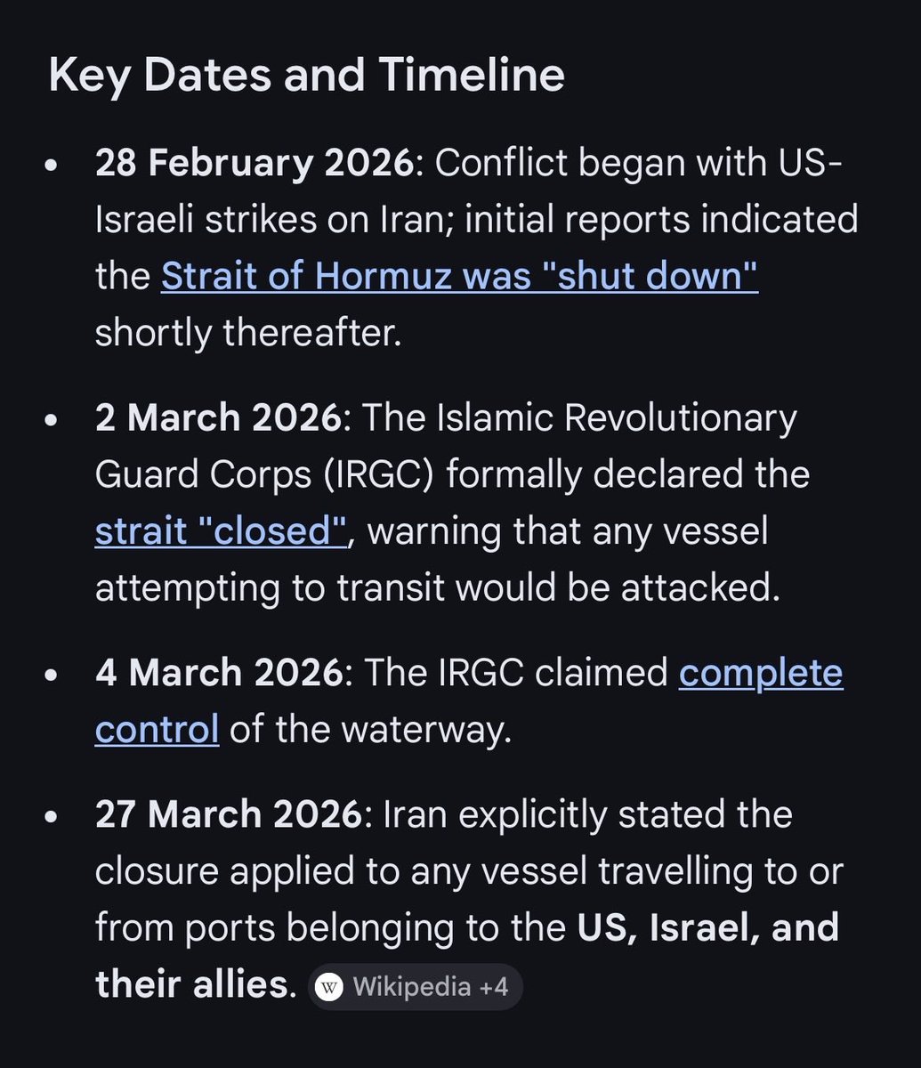 ancientzorba's tweet photo. @EvanWritesOnX Semantics / technicalities aside, it’s closed enough to have US scrambling to open it, which they may give up on and spin as a win

Game theory doesn’t mean fake 

Technically Putin also calls his war a special op. Russia also seeks leverage at the table via the battlefield. https://t.co/pi7EMPUyu5