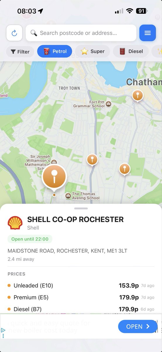 spursboy1977's tweet photo. So. 
The way the @UKLabour is supposed to supporting the public during the cost of living crisis &amp; the #wariniran &amp; fuel rises is this wonderful fuel finder app
Well @Keir_Starmer this station and others is over a week out of date - useless! 
@TrisOsborneMP as my MP have a word! https://t.co/OJSei2wYPM
