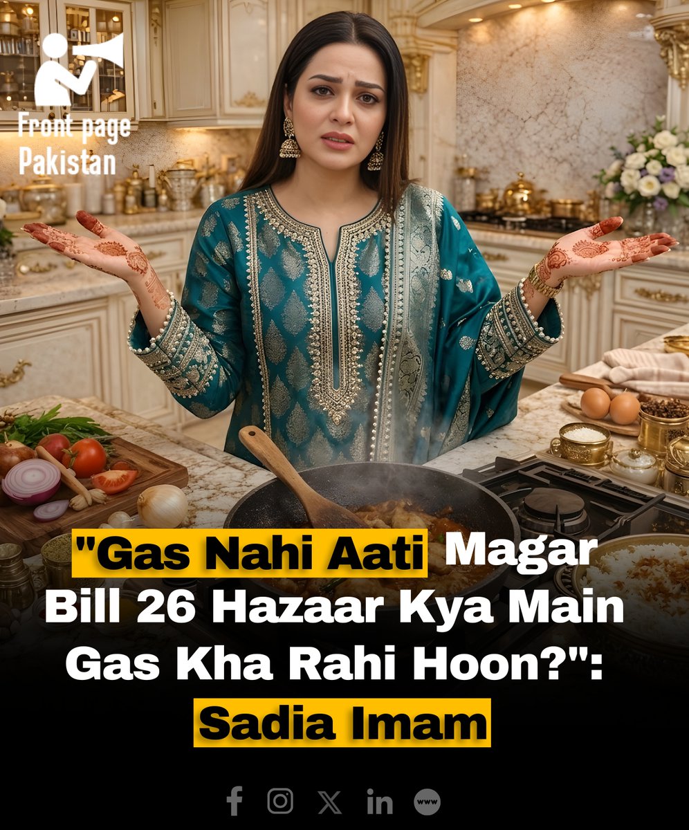 FrontPak9's tweet image. “Gas, nahi aati magar bill 26 hazaar, kya main gas kha rahi hoon?”: Sadia Imam.

#gasss #Pakistan #SadiaImam #GasCrisis #inflation #PublicRights
