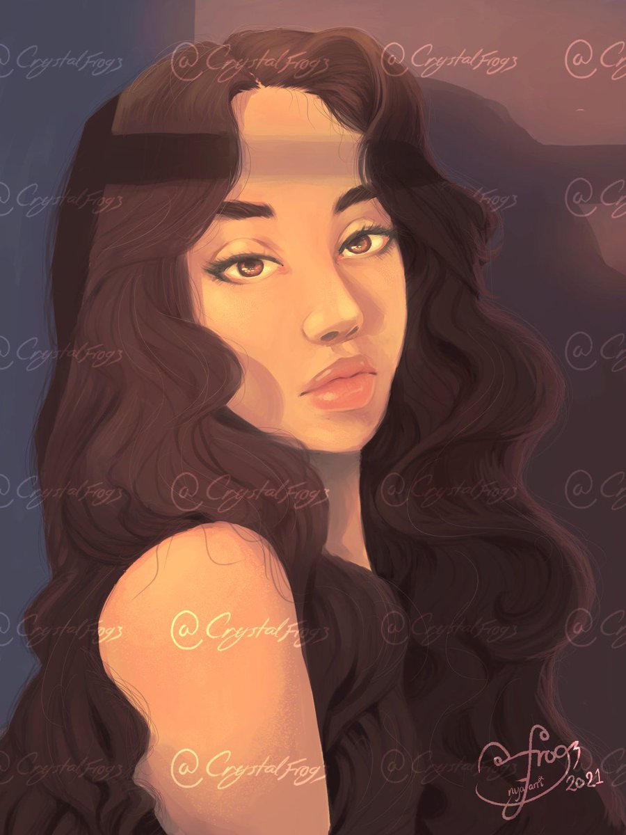 CrystalFrogz's tweet photo. ₊˚ ✧ ━━━━⊱⋆⊰━━━━✧ ₊˚Maria˚₊✧ ━━━━⊱⋆⊰━━━━ ✧ ˚₊ 

A piece I made to practice my headshots, one of my proudest pieces since studying human anatomy. I think I plan on redoing this piece to see how far I've come. #art #digitalart #artstudy https://t.co/62OEPWbglZ