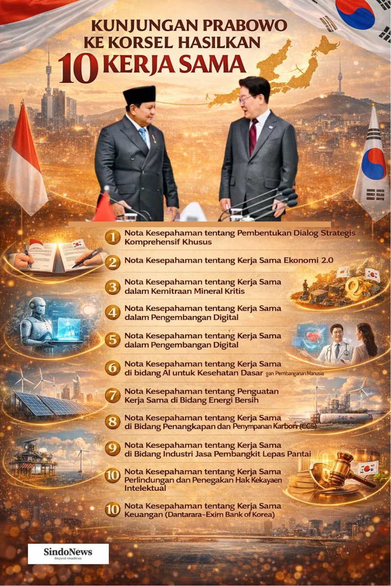Bukan sekedar perjalanan ke luar negeri, presiden prabowo berhasil bawa masuk investasi besar ke Indonesia
#OlehOlehPrabowo
Danantara Harapan Bangsa