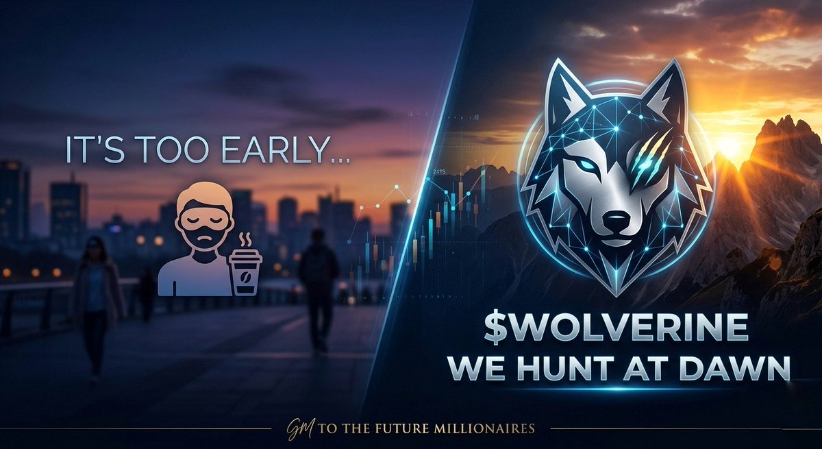 WOLVERINEbsc's tweet photo. Market: "It's too early..." 😴
$WOLVERINE: "We hunt at dawn." 🐺

GM to the future millionaires.

#WOLVERINE #CryptoGems #Memecoin #100x https://t.co/i74HQUbBCE