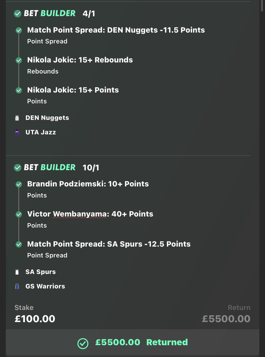 GGoalsGalore's tweet photo. I CANT BELIEVE IT 54/1 NBA WINNER 🔥🔥🔥🔥

I LOVE NBA 😍😍😍😍 https://t.co/JzI5y2dDo6