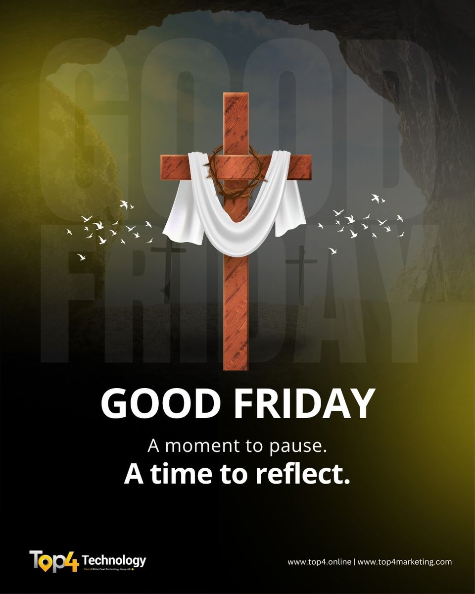 top4technology's tweet photo. On this Good Friday, we pause to reflect on what truly matters — connection, compassion, and the people who make it all worthwhile.

From all of us at Top4 Technology + Marketing, we wish you a peaceful and meaningful day 🤍

#GoodFriday #GoodFriday2026 #Top4Technology https://t.co/S01ADamM8q