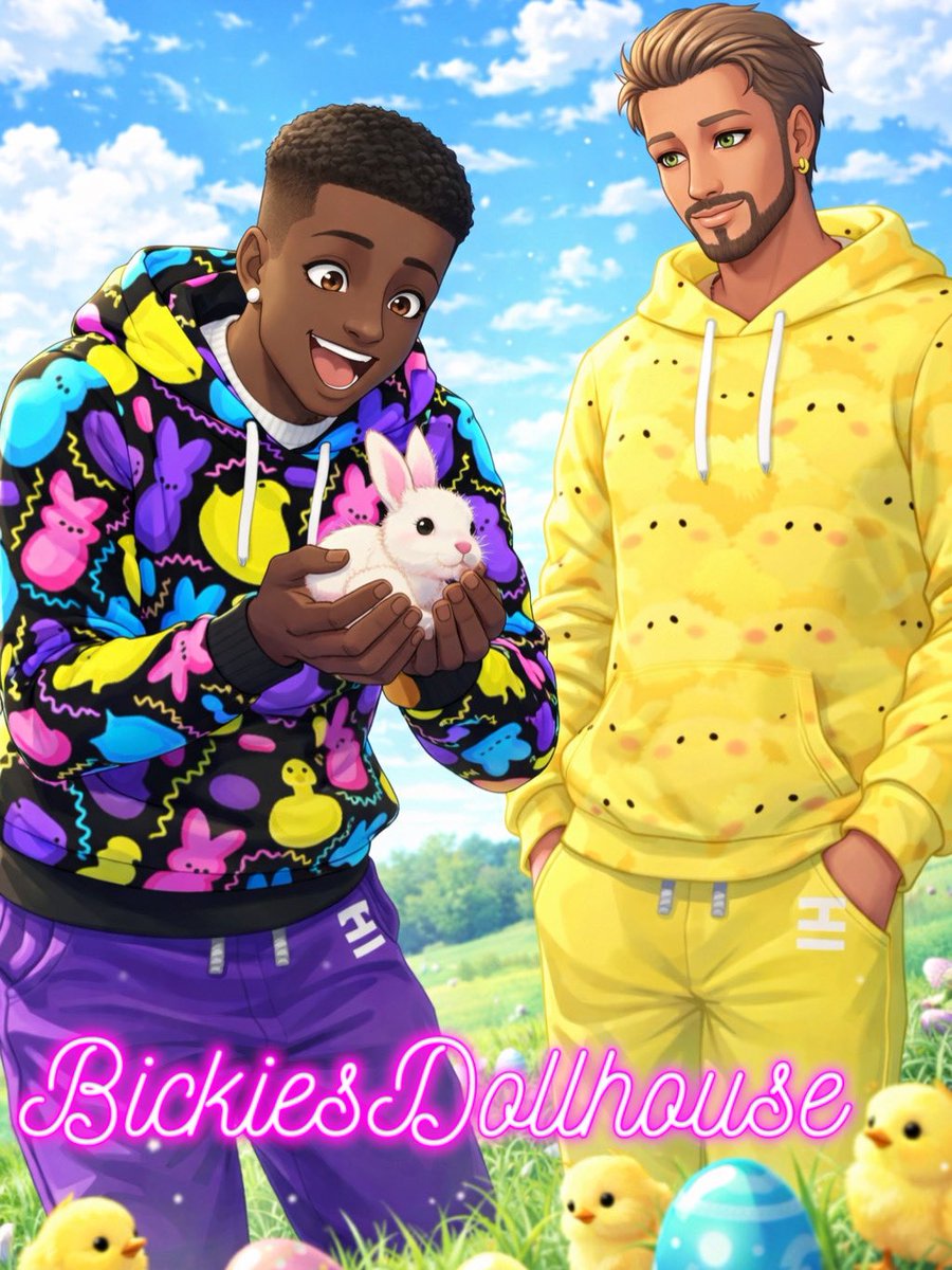 BickieLaLa's tweet photo. Lashy n Calisto bestie easter vibes!! 🐇🐥✨💛

#sims4edit #autisticcontentcreator #aiart #bickiesdollhouse #bestfriends https://t.co/YLb1Q7lIDZ