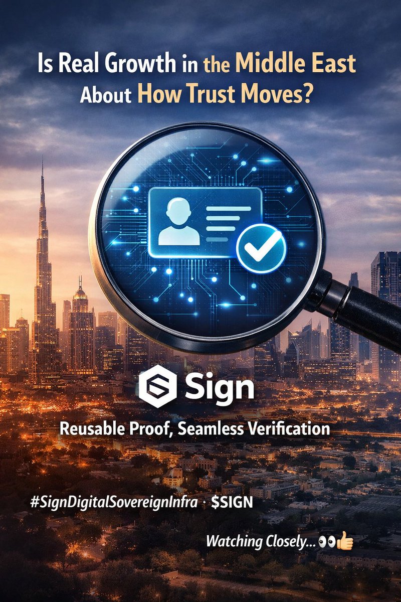 Gennycruz_'s tweet image. What if real growth in the Middle East depends on how smoothly trust can move?

Paid partnership with @Sign

#SignDigitalSovereignInfra $SIGN

@Sign approaches this in a practical way. Instead of repeating verification again and again, it focuses on reusable proof that can move