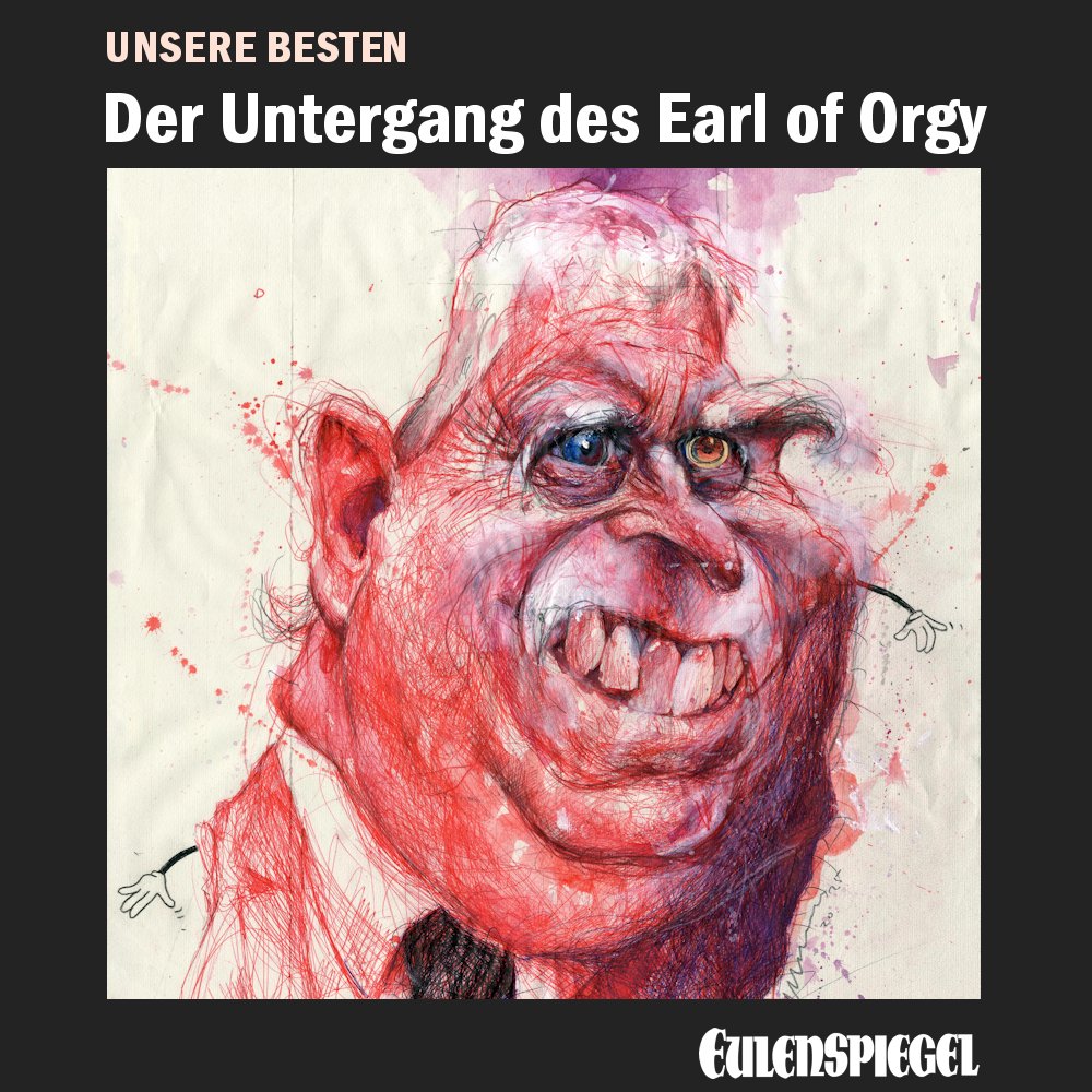 Lesen Sie den neuen Beitrag von Florian Kech und einer Zeichnung von Frank Hoppmann jetzt im Satiremagazin EULENSPIEGEL: eulenspiegel-zeitschrift.de/2026/04/der-un…

#PrinzAndrew #royal #royalfamily #Satire #Satiremagazin