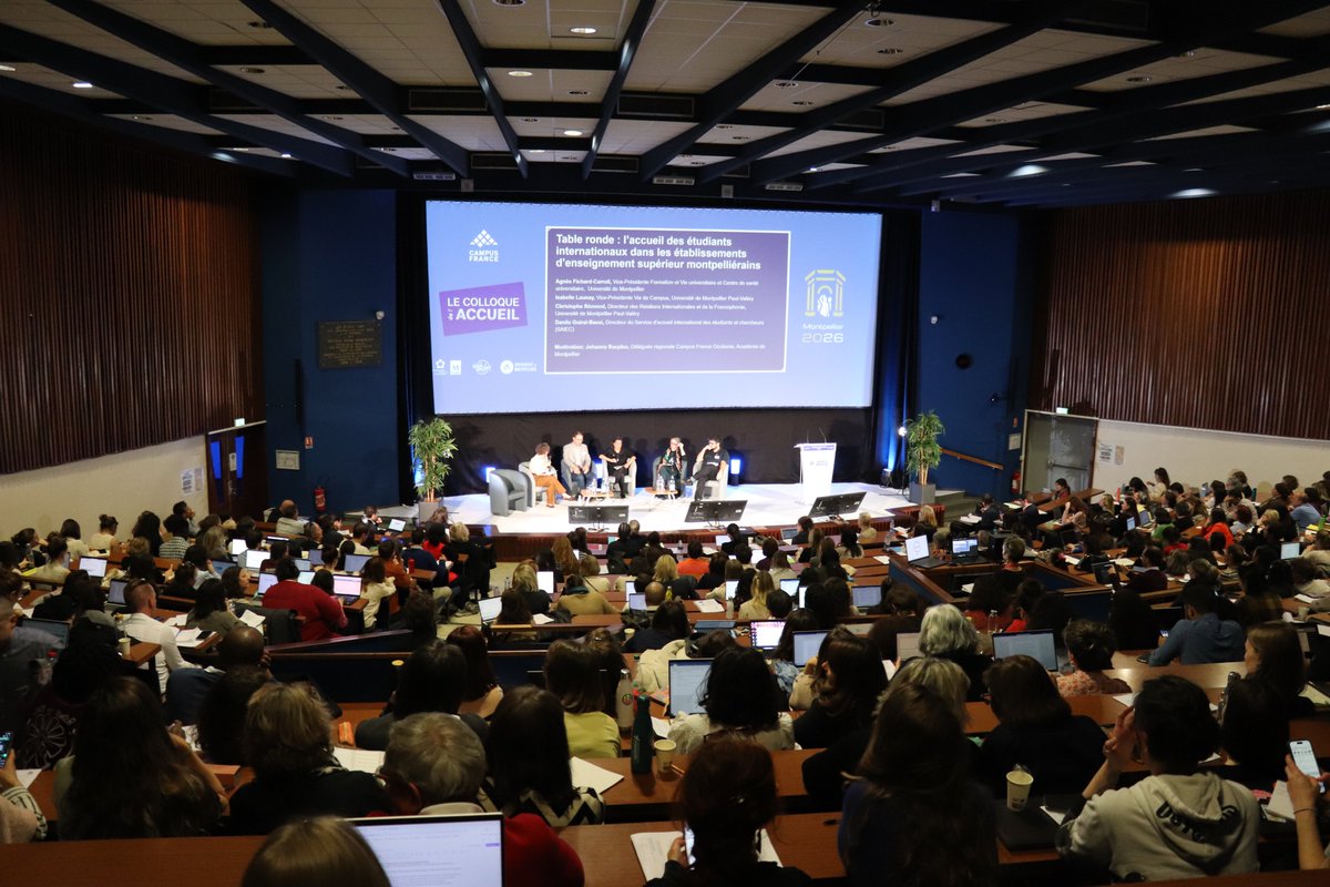 umontpellier's tweet image. #International L’UM accueille @CampusFrance pour le Colloque de l’accueil 2026 (1er &amp;amp; 2 avril): une belle reconnaissance de son engagement envers les étudiants internationaux. Ils représentent 20 % des effectifs, preuve de l’attractivité de notre université et de notre territoire