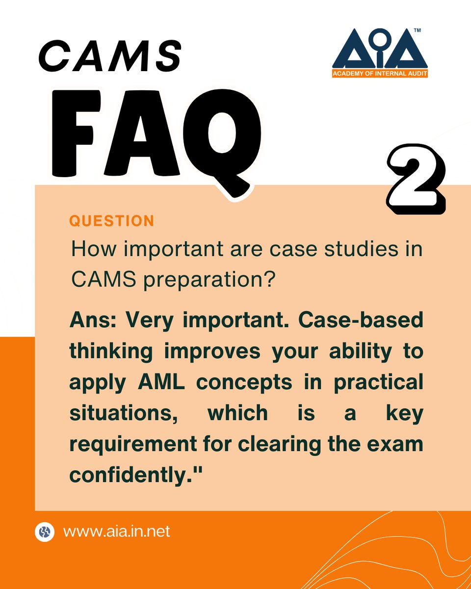AcademyAudit's tweet image. Still confused if CAMS is “for you”?
That’s why we’re starting this FAQ Series—
to clear what actually matters (and what doesn’t).
Just straight answers that help you move forward with clarity.

#CAMS #AML #FinancialCrime #Compliance #AuditLife #CareerInFinance #Upskill #AIA #FAQ