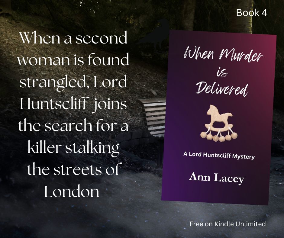 annlacey194's tweet image. When a killer stalking the streets of London strikes too close to home. Lord Huntscliff joins the hunt to find him in When Murder is Delivered - Book 4 of Lord Huntscliff Mysteries series. Great gift idea. #Bookbeast #ShamelessSelfPromo #mystery #romance amazon.com/dp/B0CPZP9QDM