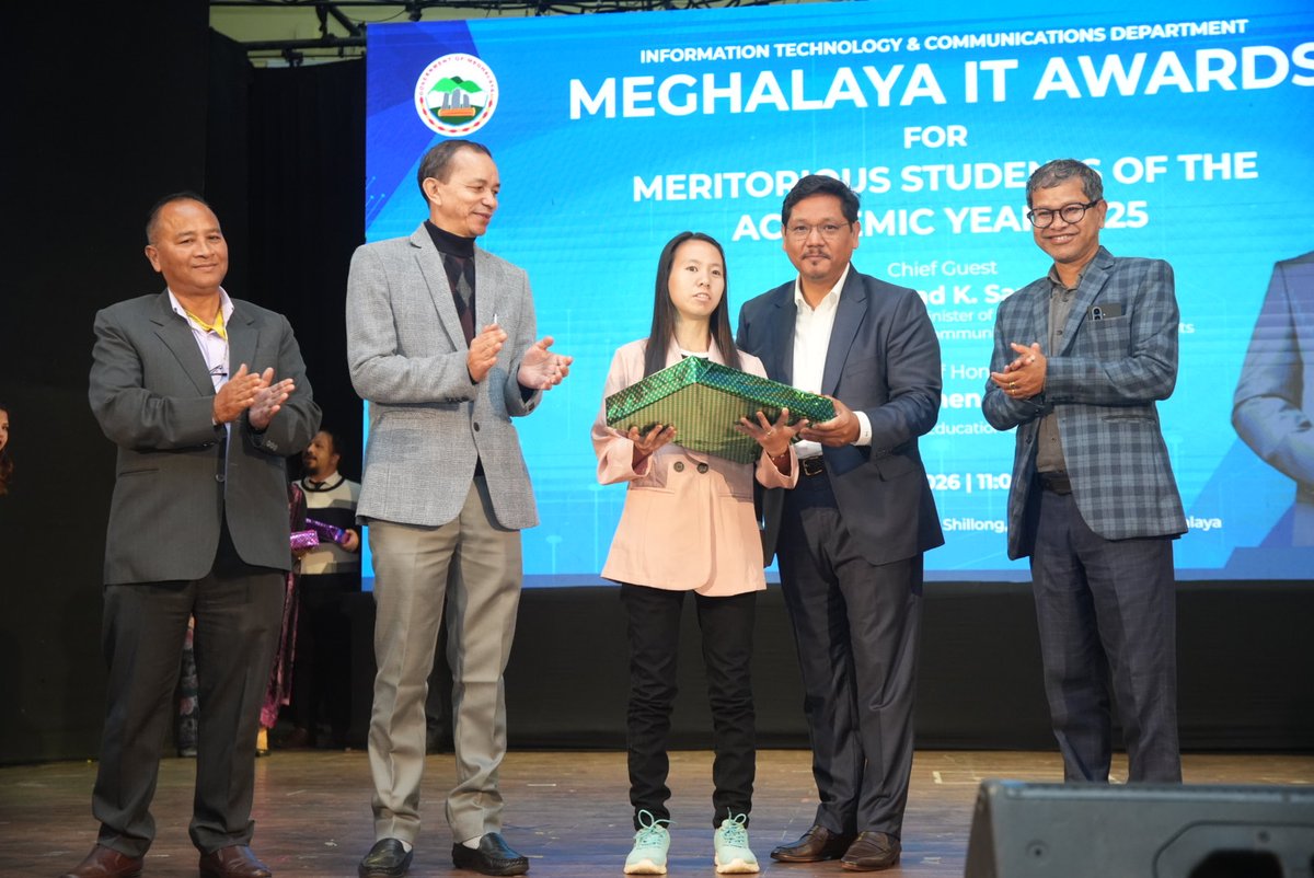 MeghalayaGov's tweet image. #Meghalaya IT Awards 2026 honours #Meritorious #Students @DiprMeghalaya @SangmaConrad @CMO_Meghalaya @LahkmenR @ITC_Meghalaya @edudeptmegh (meghalaya.gov.in/sites/default/…)
