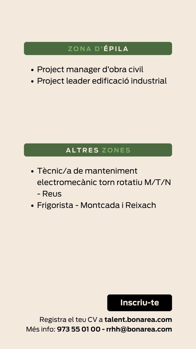 ‼️🆕BonÀrea ha obert noves vacants al mes d'abril. 👀Per a més informació podeu consultar l’última entrada publicada al bloc: erafbadia.wordpress.com/2026/04/02/vac…