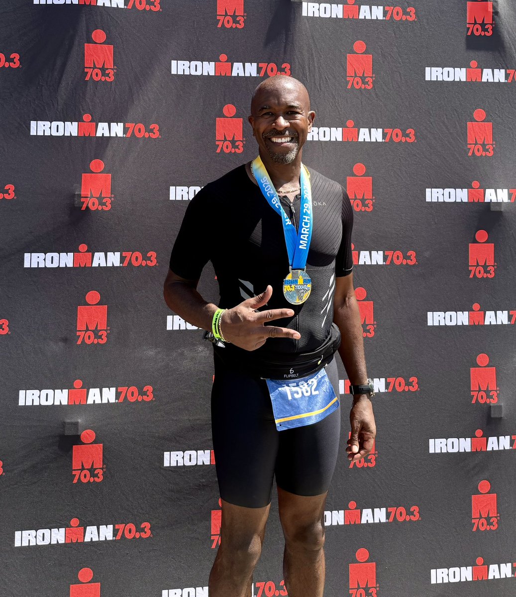 DrWilliamPrice's tweet photo. Not my fastest… but maybe my most meaningful.

4th 70.3. Two full IRONMAN finishes.
This one wasn’t about a PR—it was about proving to myself that no matter the challenges, I still show up, compete, and finish.

Grateful for the support near and far.
@AliefHastingsHS 
#Ironman https://t.co/g35iMb8VwV