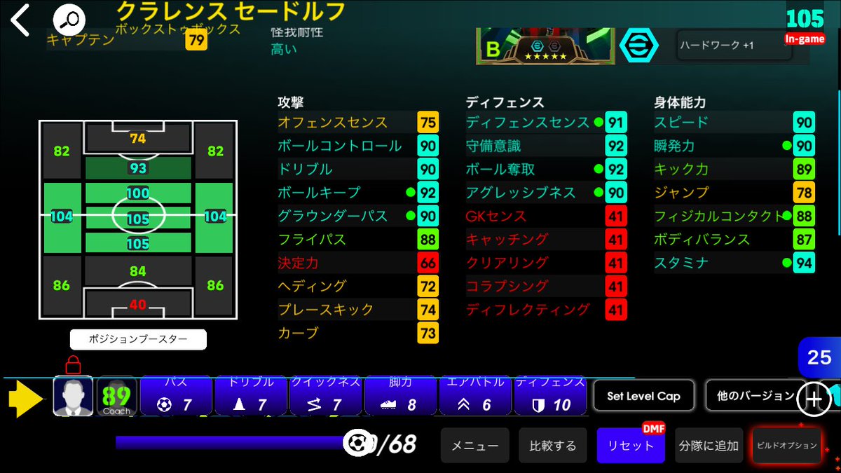 efootball_lps's tweet photo. Epic クラレンス セードルフ
<評価>10/10点
ロングリーチとフェノパ付きの BtoBで登場。逆足最高最高で能力も相変わらず超万能。特殊スキルも無駄がなくて完成している。
<追加スキル>
足裏コントロール、アウトスピンキック、
闘争心 https://t.co/qx1NjucAUL