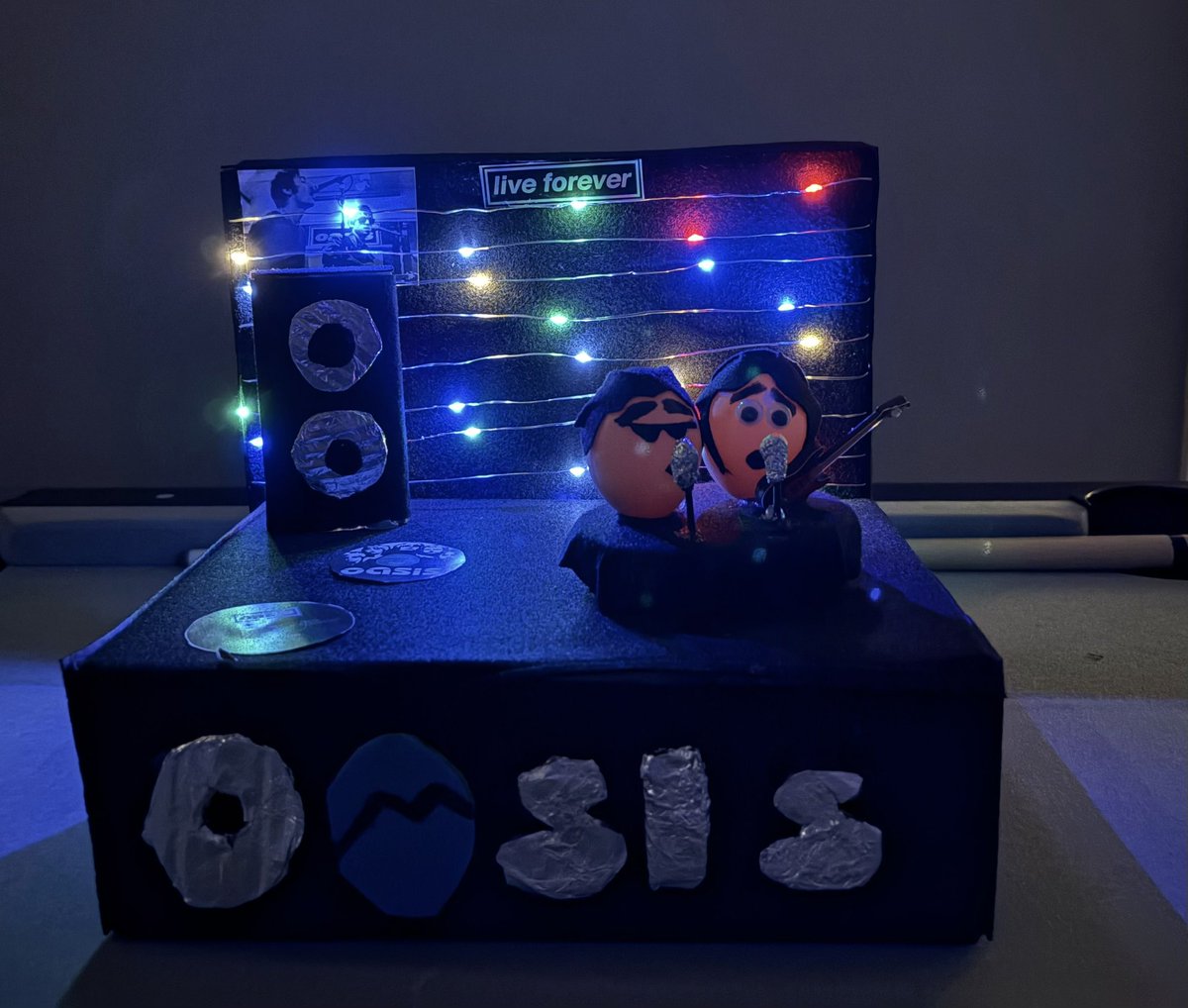 kelikev1981's tweet photo. My biggest Oasis fan !! Thought of this for his Easter egg competition at school . @liamgallagher @NoelGallagher my boy would love a response 💙 https://t.co/HcrKCSWryz