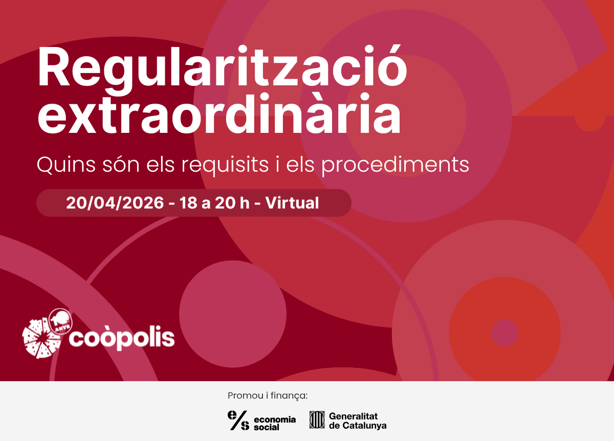 coopolis_bcn's tweet image. Les barreres burocràtiques han impedit que moltes persones migrants participin plenament dins l’Economia Social i Solidària (#ESS). 

Aquesta sessió explica com superar-les i aprofitar el procés de regularització extraordinària.

#RegularizaciónYA

🔗bcn.coop/formacio/regul…